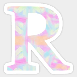 The Letter R Rainbow Design Sticker